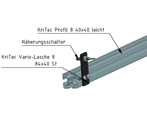KriTec Vario-Lasche 8 84x40x4 Stahl, schwarz