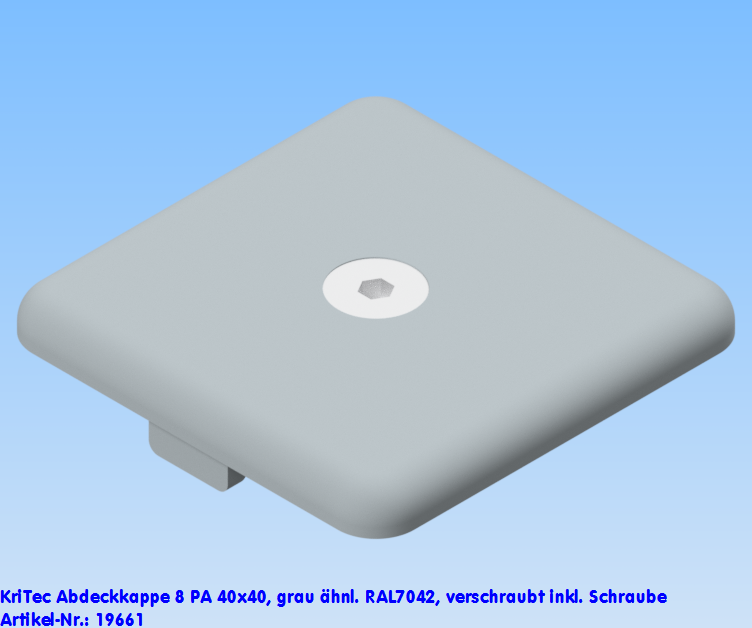 KriTec Abdeckkappensatz 8 Raster 40 PA GRAU, verschraubt
