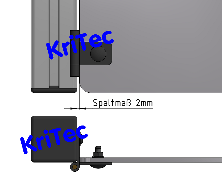 KriTec Scharnier St, schwarz