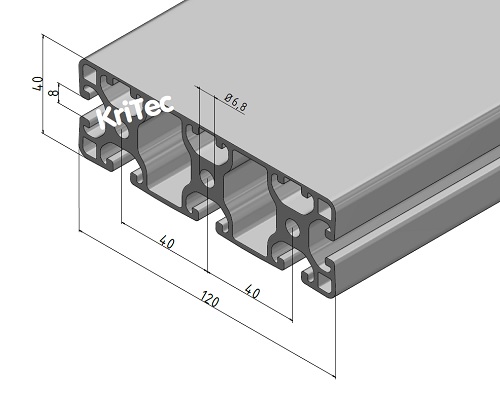 KriTec Profil 8 120x40 3N leicht