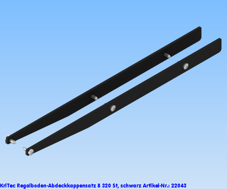 KriTec Regalboden-Abdeckkappensatz 8 320 St, schwarz