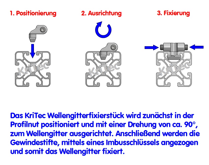 KriTec Wellengitterfixierstück 8