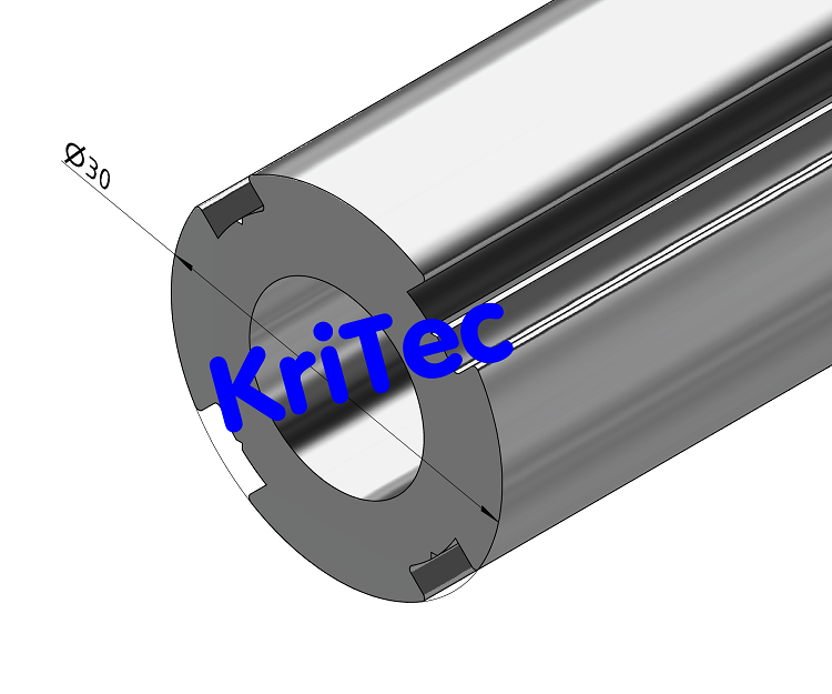 KriTec Profilrohr D30 schwer, natur