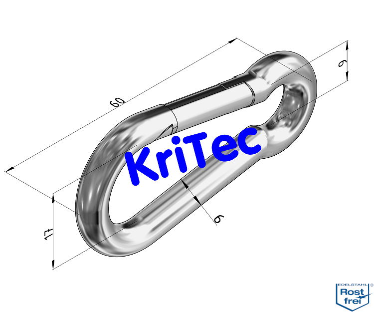 KriTec Karabiner 60 D6, rostfrei