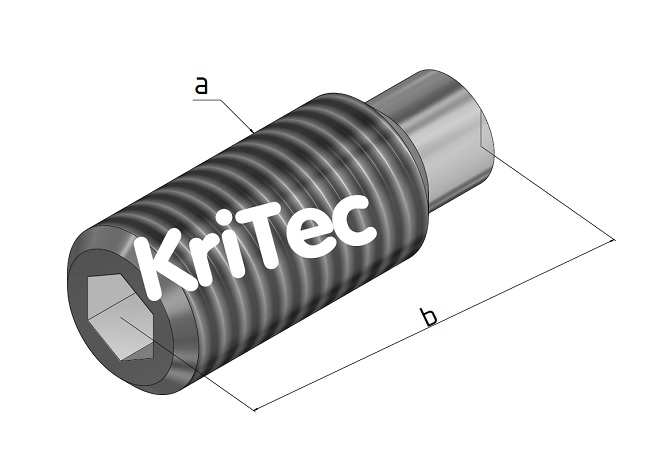 KriTec Gewindestifte ISO 4028 (DIN 915) verzinkt mit Innensechskant und Zapfen