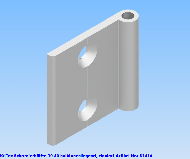 KriTec Scharnierhälfte 10 50 halbinnenliegend, eloxiert