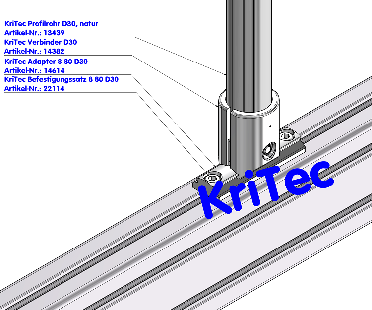 KriTec Befestigungssatz 8 80 D30