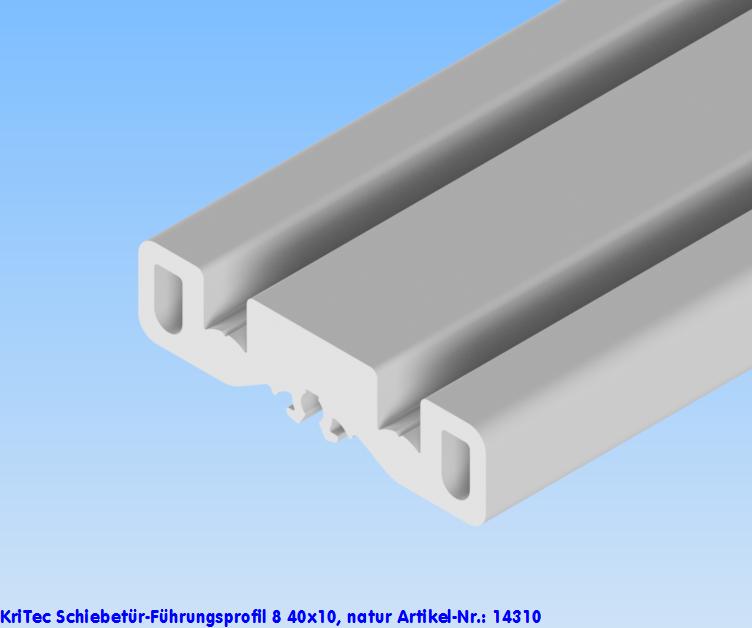 KriTec Schiebetür-Führungsprofil 8 40x10, natur