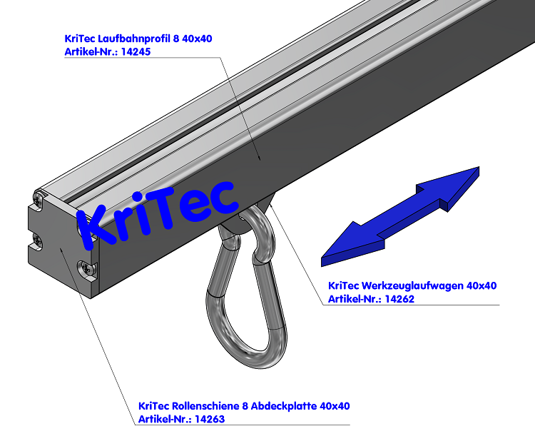 KriTec Werkzeuglaufwagen 40x40