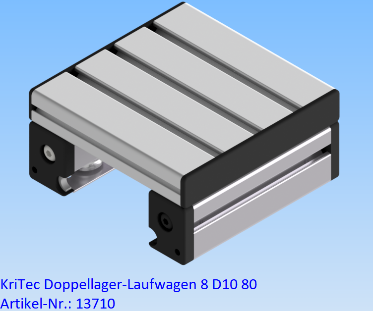 KriTec Doppellager-Laufwagen 8 D10 80