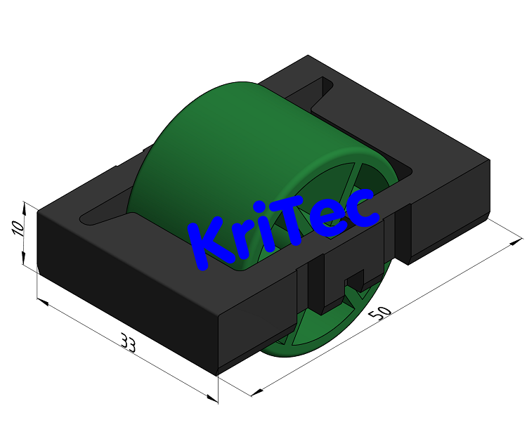 KriTec Rolleneinsatz D30, signalgrün ähnlich RAL 6032