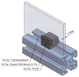 KriTec Klemm-Multiblock 8 PA, schwarz