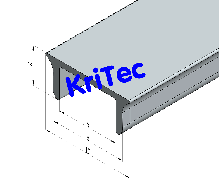 KriTec Abdeckprofil 8 Raster 40 PP silber