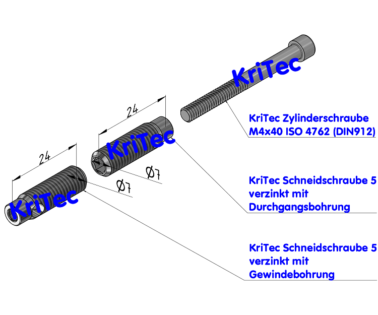 KriTec Automatik-Stoßverbindungssatz 5, verzinkt