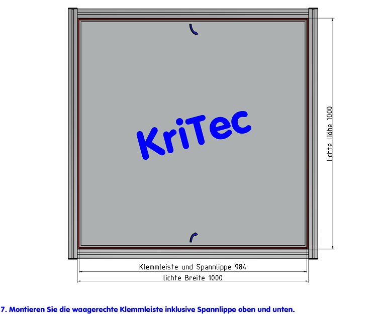 KriTec Scheibeneinfassleiste 8 2-4mm, grau ähnlich RAL 7042