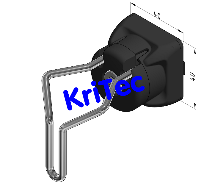 KriTec Tuchklemme 10 Raster 40/ 45/ 50/ 60, schwarz