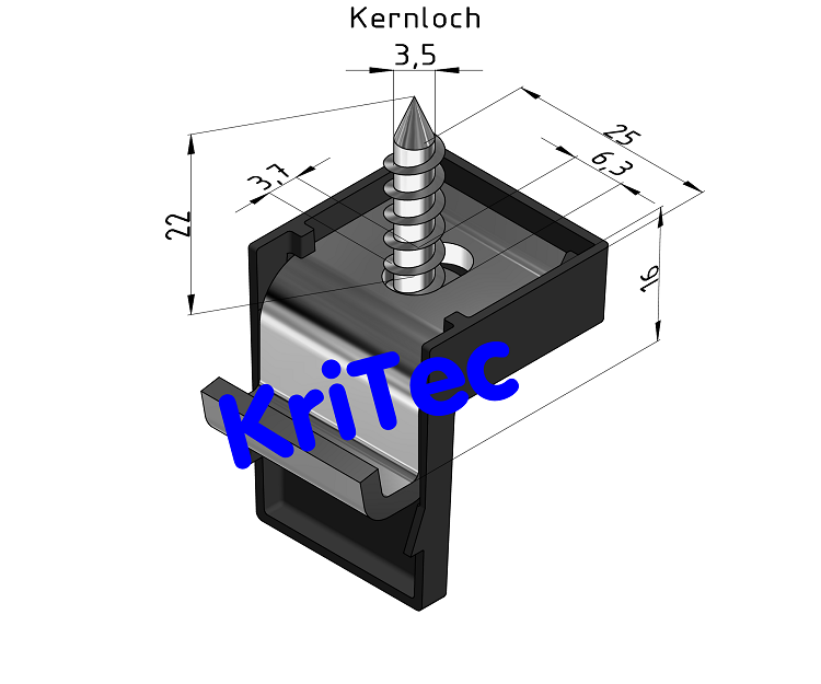 KriTec Tischplattenbefestigung 8 Raster 40