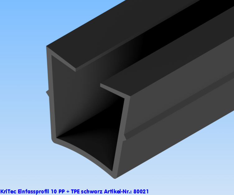 KriTec Einfassprofil 10 Raster 40/ 45/ 50/ 60, PP + TPE schwarz