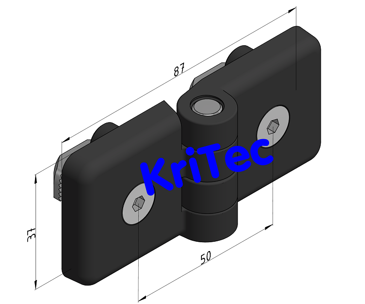 KriTec Scharnier 10 45x45 PA, Raster 45