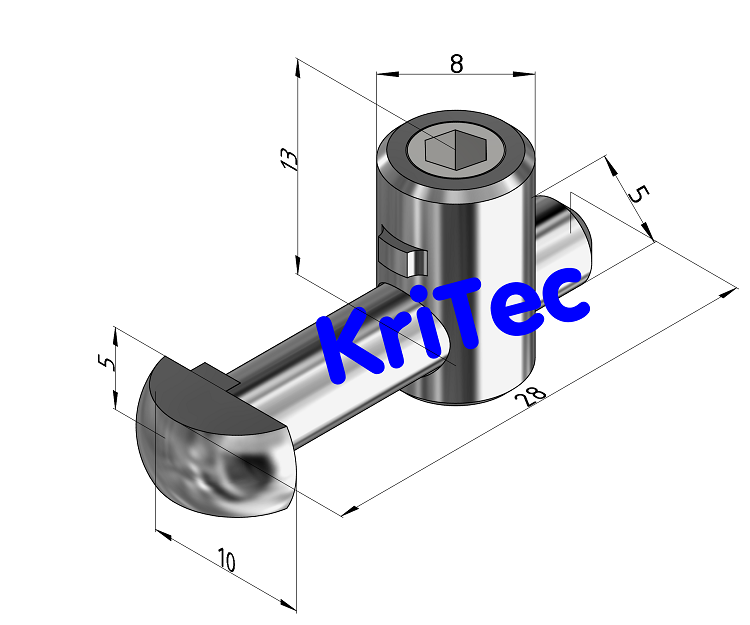 KriTec Zentralverbinder 5 EQ einschwenkbar 90°