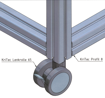 KriTec Lenkrolle D65 mit Doppelfeststellbremse - auch antistatisch