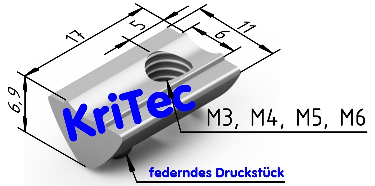 KriTec Nutensteine 6 Raster 30 mit Steg