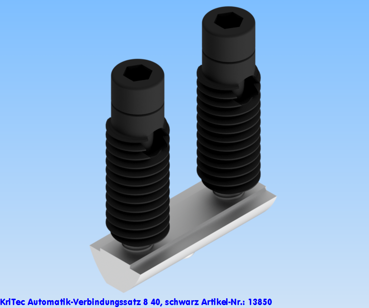KriTec Automatik-Verbindungssatz 8 40 Raster 40, schwarz