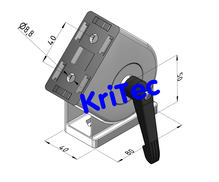 KriTec Gelenk 8 80x40 mit Klemmhebel