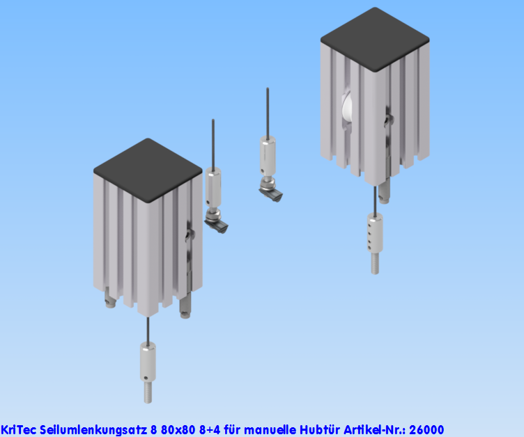 KriTec Seilumlenkungsatz 8 80x80 8+4 für manuelle Hubtür