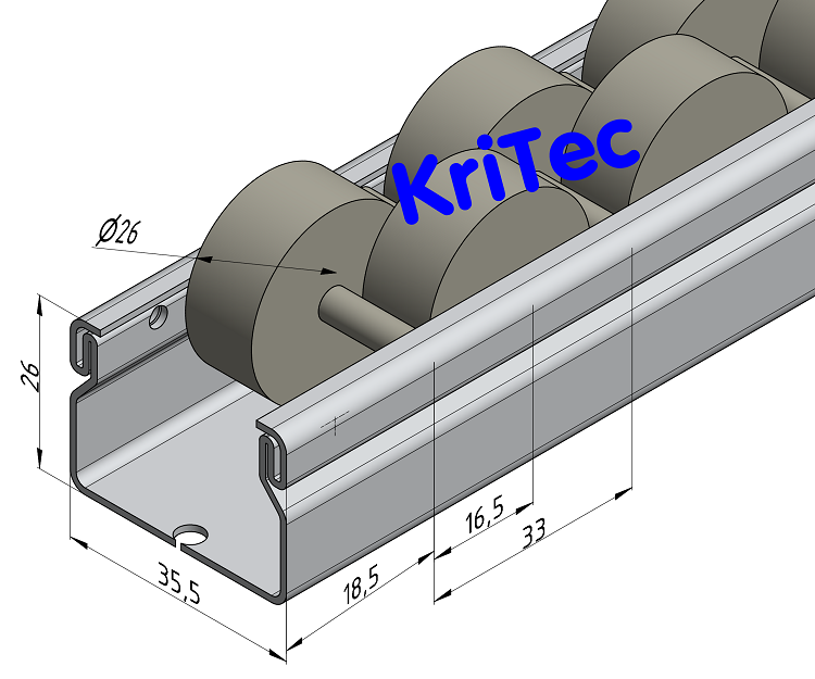 KriTec Rollenbahn St D30/2, grau