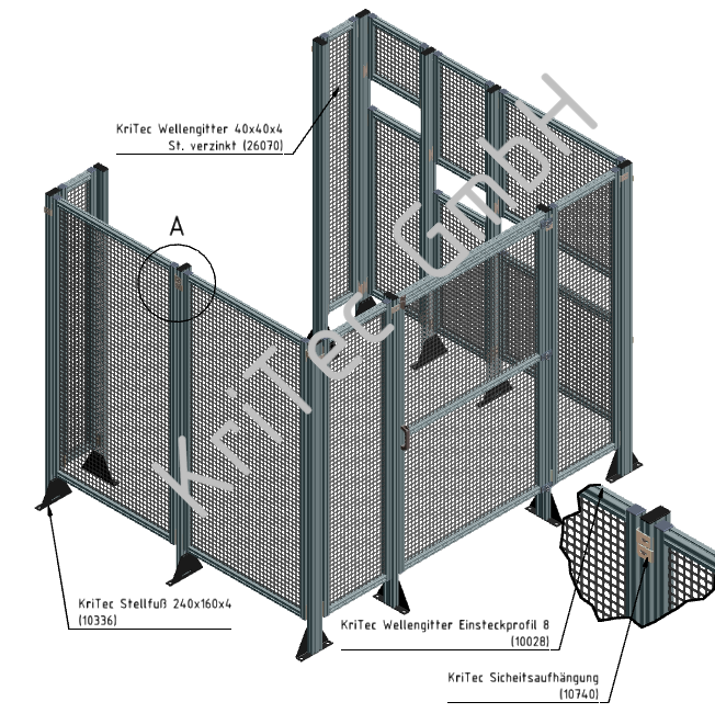 KriTec Wellengittersteckprofil 8 40x40