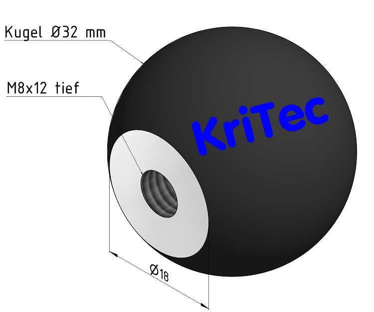 KriTec Kugelgriff Ø32 M8