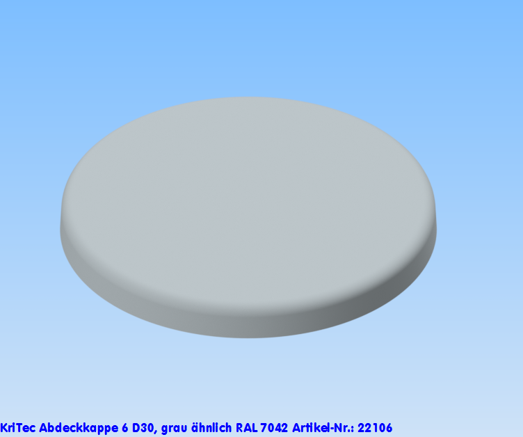 KriTec Abdeckkappe 6 D30, grau ähnlich RAL 7042