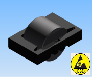 KriTec Rollenelement D28 mit Rolle R28, schwarz, antistatisch