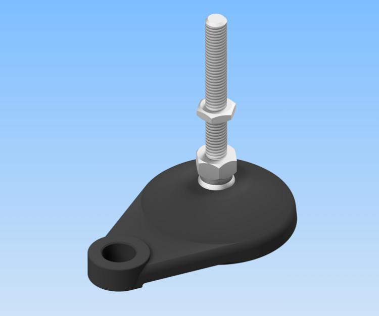 KriTec Stellfuß PA 60 mit integrierter Befestigungslasche