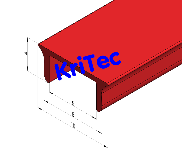 KriTec Abdeckprofil 8 Raster 40 PP rot