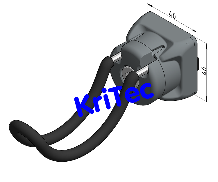 KriTec Haken 10 R40, Raster 40/ 45/ 50/ 60, grau ähnlich RAL 7042