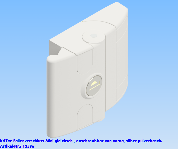 KriTec Fallenverschluss Mini gleichschliessend, anschraubbar von vorne, silber
