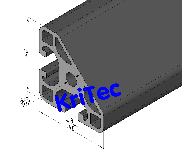 KriTec Profil 8 40x40-45° leicht, schwarz
