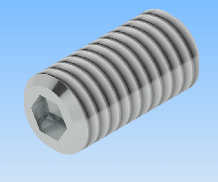 KriTec Gewindestifte ISO 4026 (DIN 913) verzinkt mit Innensechskant und Kegelkappe