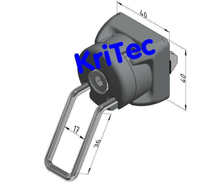 KriTec Haken 8 40x20 Raster 40, grau ähnlich RAL 7042