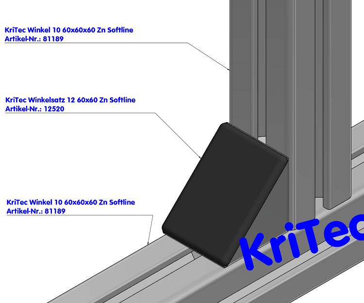 KriTec Winkel 12 60x60x60 Zn Softline