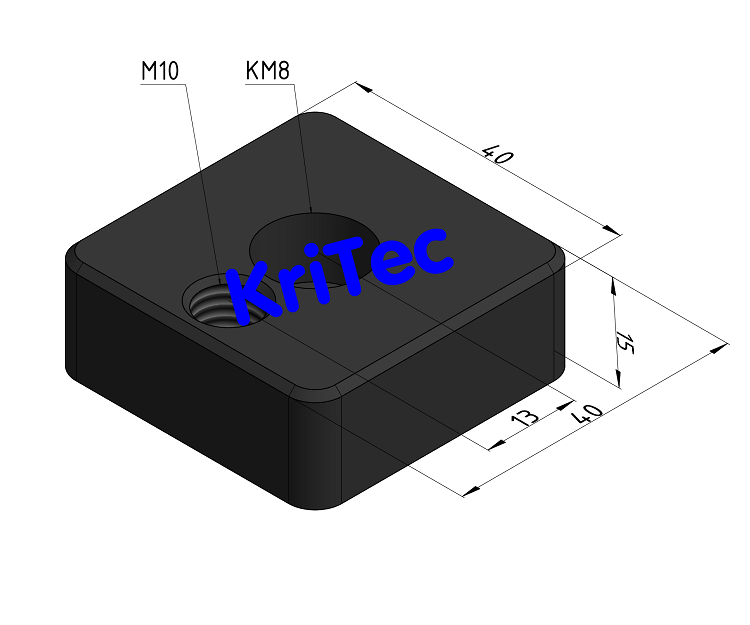 KriTec Transport- und Fußplatte 8 St 40x40x15 M10