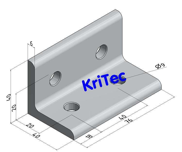 KriTec Winkel 8 Al 40x40x76x6 Softline