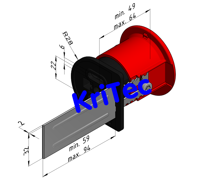 KriTec Not-Auf-Taste B zum Fallenverschluss