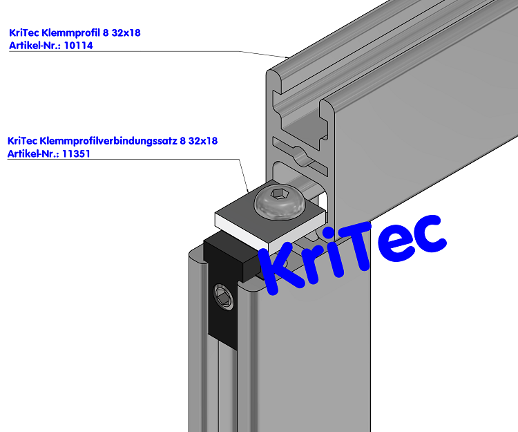 KriTec Klemmprofilverbindungssatz 8 32x18