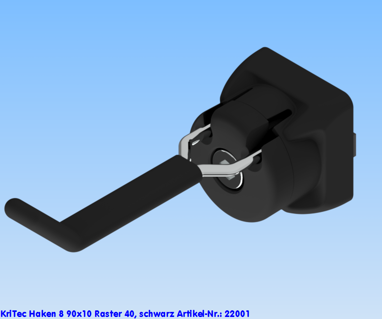 KriTec Haken 8 90x10 Raster 40, schwarz