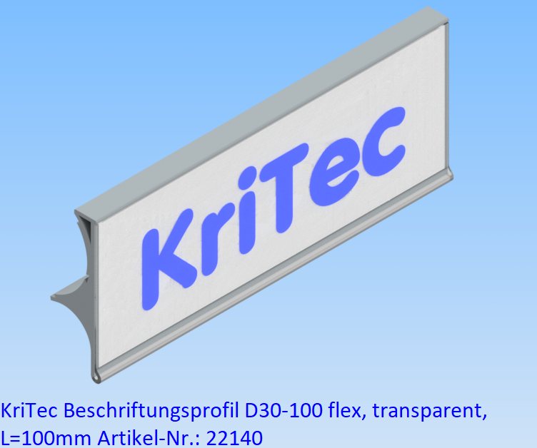 KriTec Beschriftungsprofil D30-100, transparent