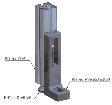 KriTec Winkelstellfuß 8 Zn ohne Niveauregulierung