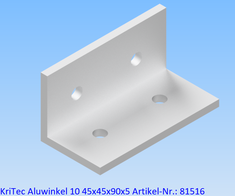 KriTec Aluminiumwinkel 10 45x45x90x5
